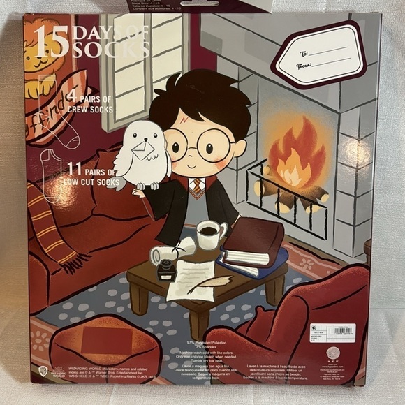 Harry Potter 15 pair of socks advent calendar size 4-10 women NEW - Picture 4 of 7